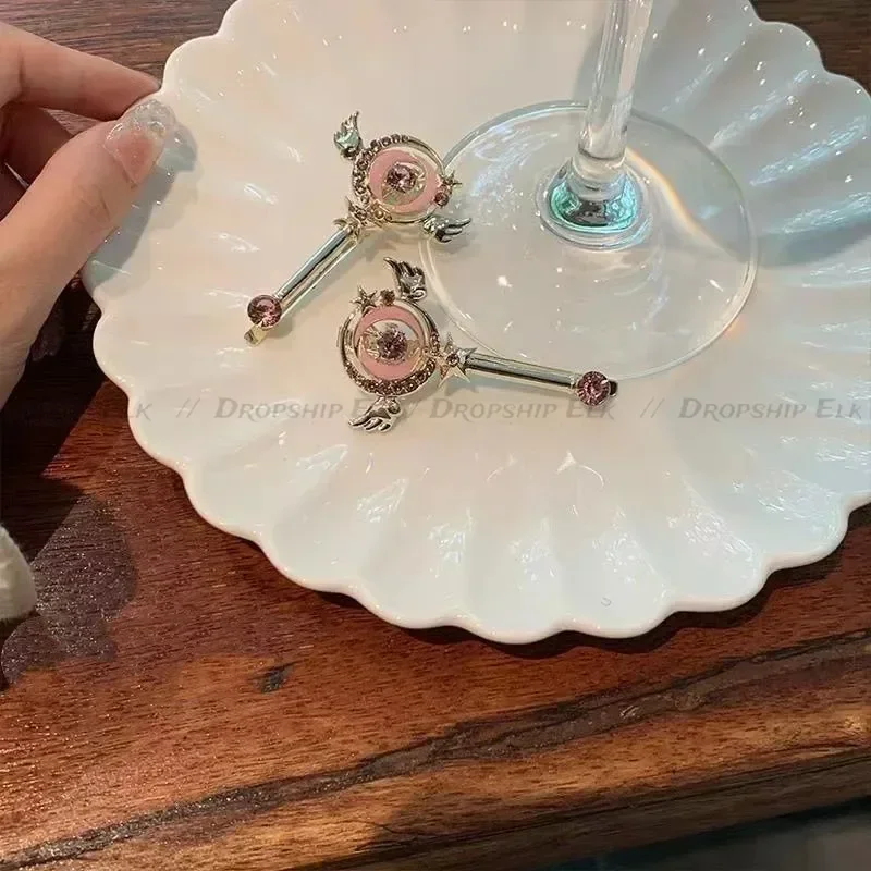 Pince à Cheveux en Forme de Bec de Canard, Anime, Sakura, Rose, Aile d'Ange, Bijoux Cosplay, Baguette Magique, Printemps, Ornement