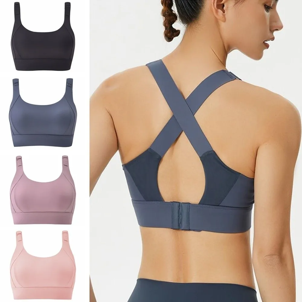 

Yoga Wear Fixed Pad Sports Bra Adjust Beauty Back Yoga Underwear Shockproof Slim Training Fitness Bra Jogging