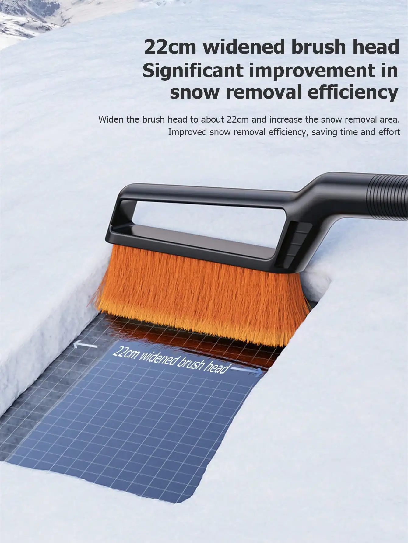 1Pc Retractable Car Snow Shovel, Window Glass Defroster, Winter Ice Shovel, Snow Brush & Frost Scraper, Snow Cleaning Tool