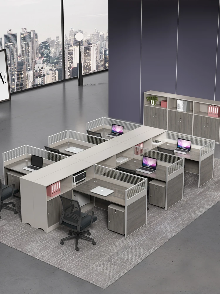 

Office furniture staff office desk and chair combination 2/4/6 Artificial partition office booth screen desk simple and modern