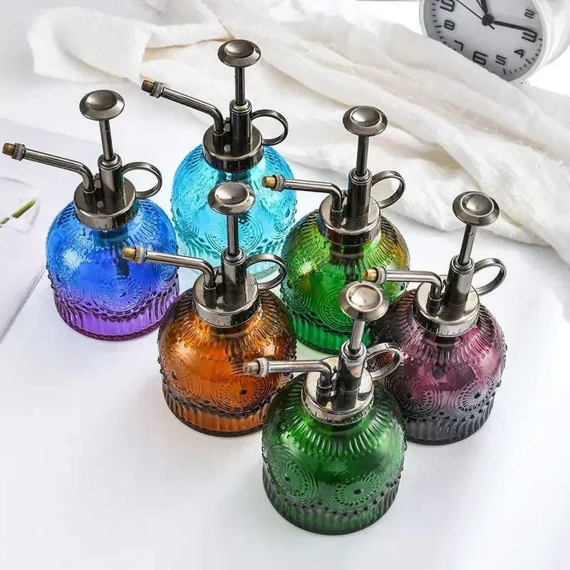 European-style Glass Watering Can Colorful Embossing Household Watering Succulent Can Plants Gardening Decoration