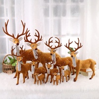 15/25/30/35cm Simulation Christmas Deer Elk Plush Reindeer Ornament Xmas Elk Decorations Fairy Party Scene Miniatures Props