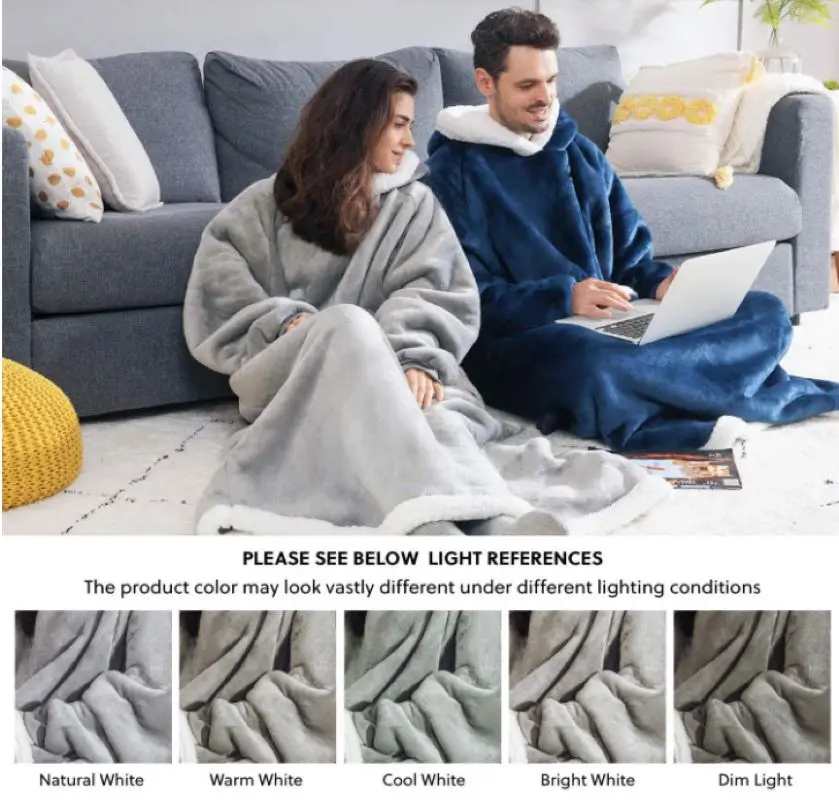 PAVILIA Coperta in pile con maniche e tasche per i piedi, per donne, uomini e adulti, coperta indossabile con maniche, coperta in peluche, comoda idea regalo per moglie e mamma, grigio scuro PAVILIA Coperta in pile con maniche e tasche per i piedi, per donne, uomini e adulti, coperta indossabile con maniche, coperta in peluche, comoda idea regalo per moglie e mamma, grigio scuro