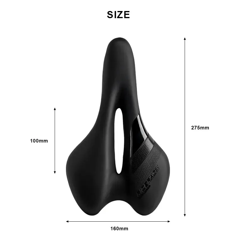 Bike Saddle Hollow MTB Mountain Road Bike Seat For Men Women PU Leather Sponge Comfortable Soft Shockproof Cycling Cushion