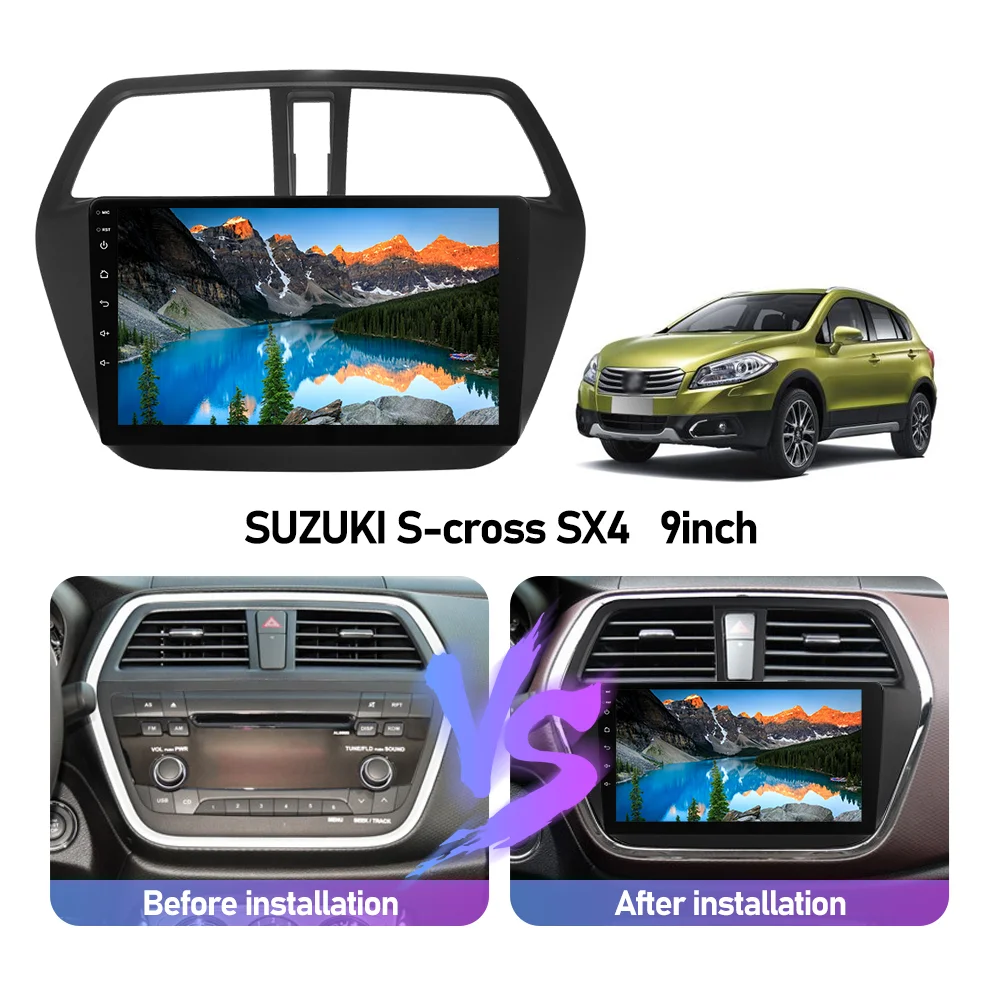 Eunavi Android Auto GPS Navigation for SUZUKI S-cross SX4 2014 - 2017 Head unit 4G Car Radio Multimedia Player 2 din 2din