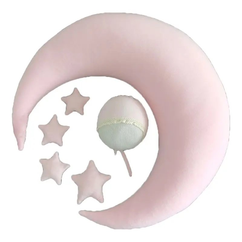 Infants Photo Shooting Positioner Cushion Moon Star Pillow Beanie  Newborn Posing Aids Photography Props Backdrop