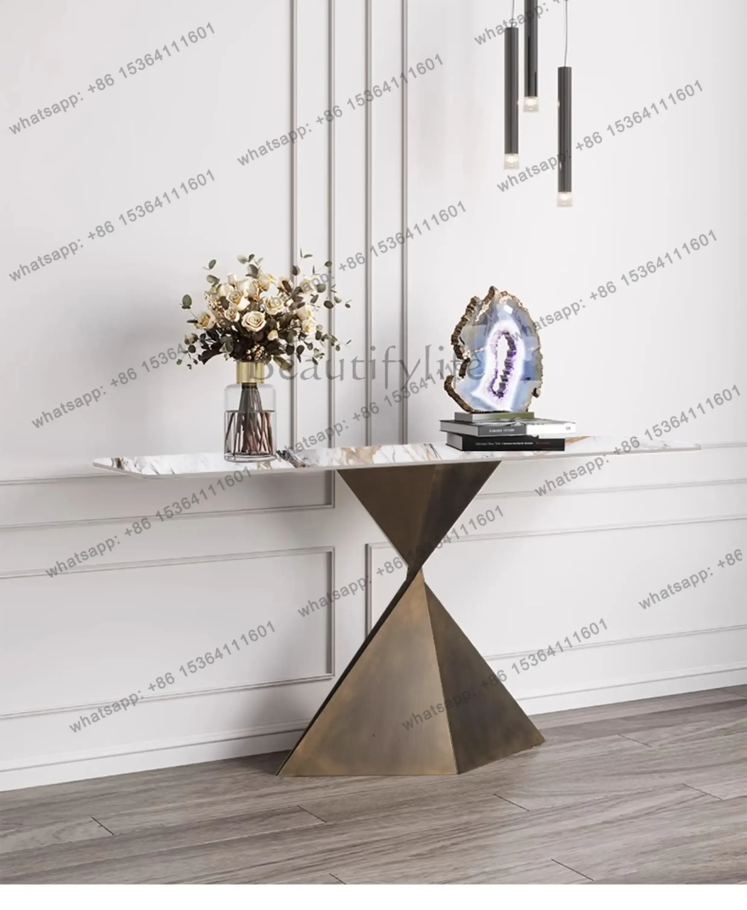 

Slate entrance table, light luxury, household end-view strip case, simple entrance table against the wall