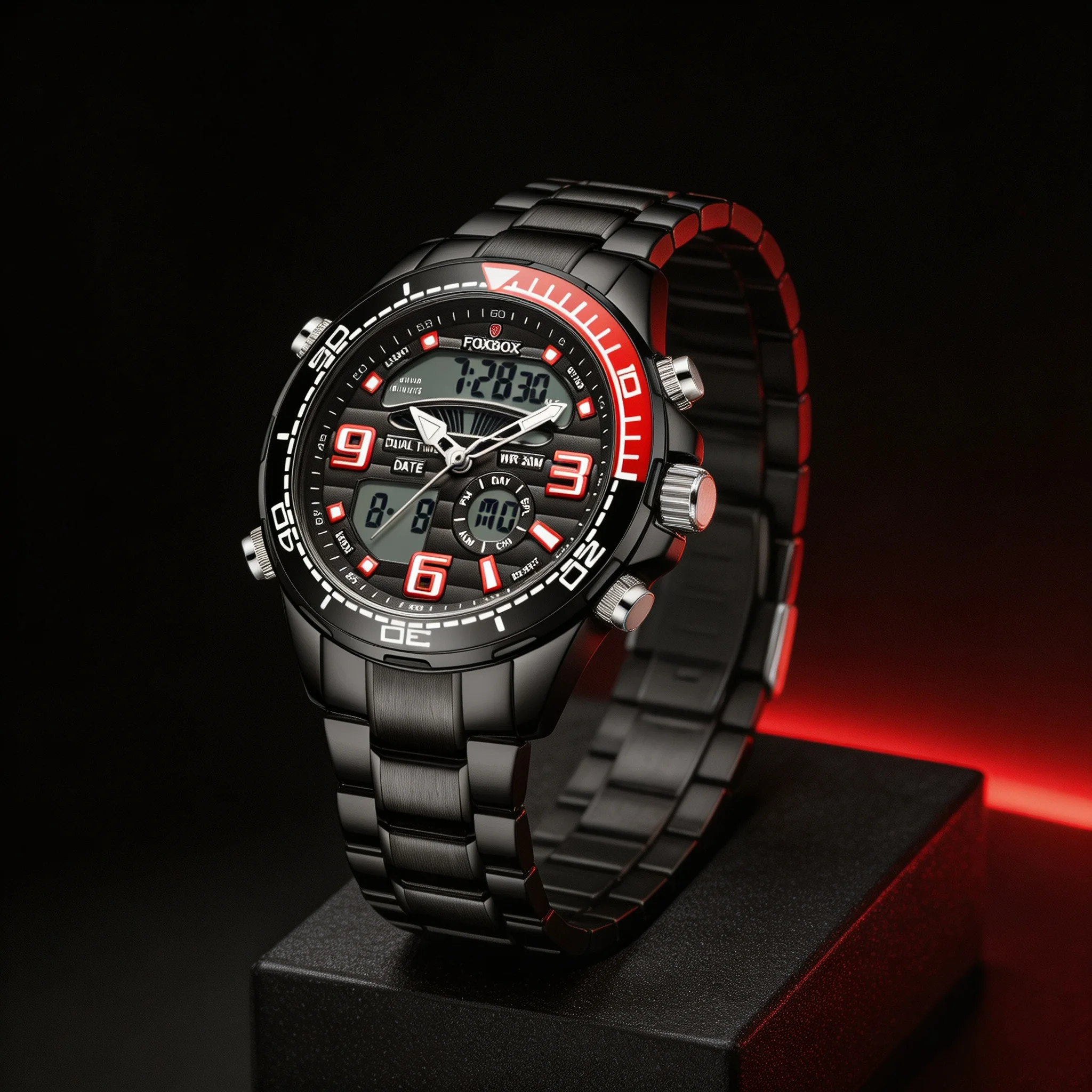 LIGE Top Luxury Original Sports Wrist Watch For Men Quartz Steel Waterproof Dual Display Military Watches Relogio Masculino+Box