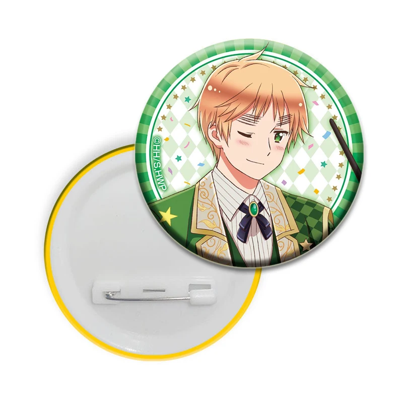 32/44/58mm Anime Hetalia World Stars Handmade Round Brooch Exquisit Enamel Lapel Pins for Clothes Hat Backpack Accessorie Gifts