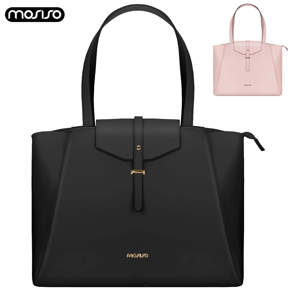 

MOSISO Laptop Tote Bag for Women 15.6 inch Waterproof PU Leather Laptop Bag Large Capacity Teacher Work Handbag for Office Bag
