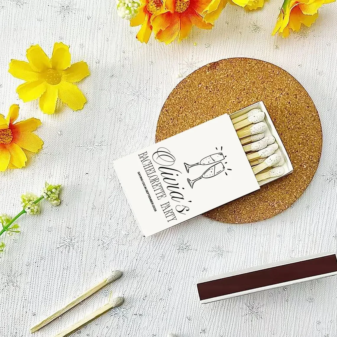 

Оптовые персонализированные коробочки для спичек, коробочки для спичек с логотипами, индивидуальные подарки для мальчишников и девичников