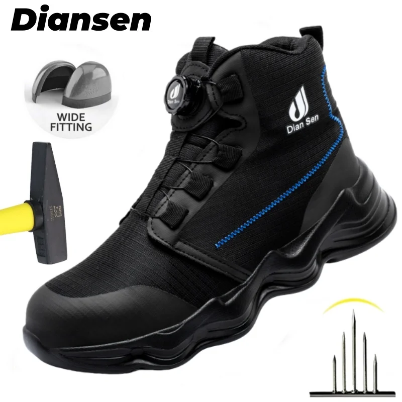 Lightweight Non Slip Men Safety Men Work Shoes Protective Safety Botas Man Anti Smash Anti-Stab Safety Work Warehouse Boots