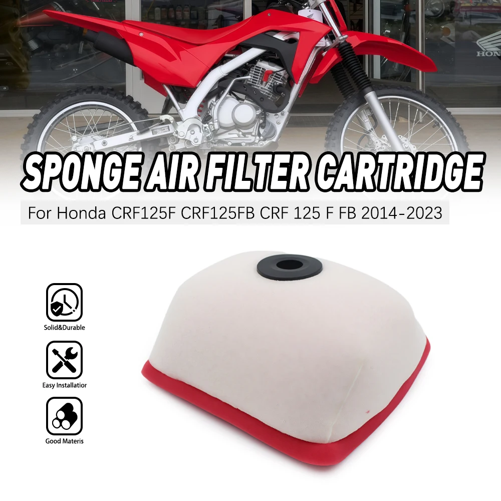 

Motorcycle Air Filter Cleaner Intake Sponge For Honda CRF125F CRF125FB 2014-2023 Dirt Pit Bike Motocross Parts