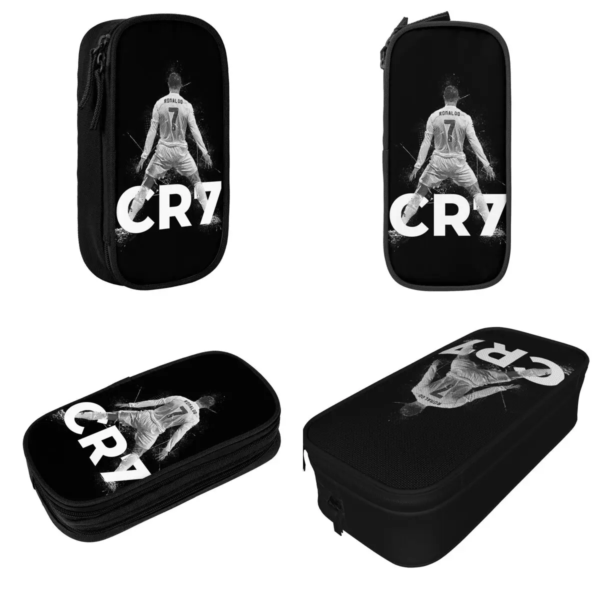 New CR7 Football Soccer Pencil Case Ronaldos Pencil Pouch Pen for Girls Boys Large Storage Bag Students School Gift Stationery