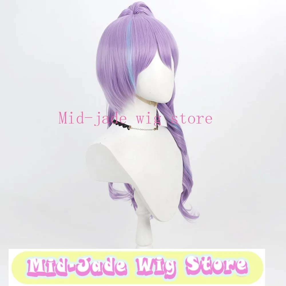 Anime Macross Mikumo Guynemer Cosplay Wig Realistic Scalp Split Ponytail Silver Hair Stage Show Convention