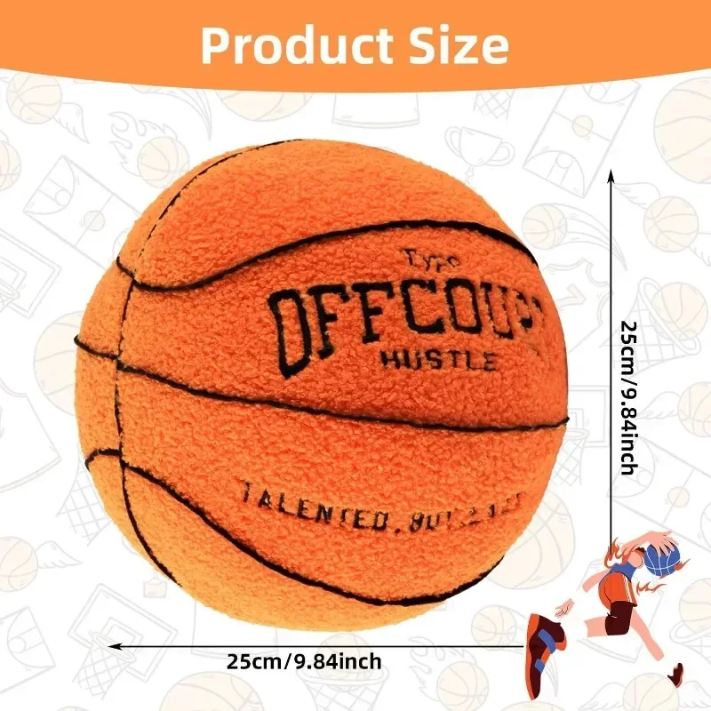 Off Court Basketball Pillow Plush Soccer Mascot with A Pillow Coral Fleece PP Cotton Filling Toys for Ages 14 Plush Dolls Pillow
