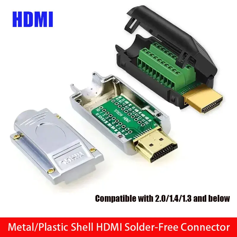 

Разъем HDMI без пайки Разъем кабеля HD Печатная плата HDMI Ремонт кабеля адаптера без пайки Разъем «папа» «сделай сам»