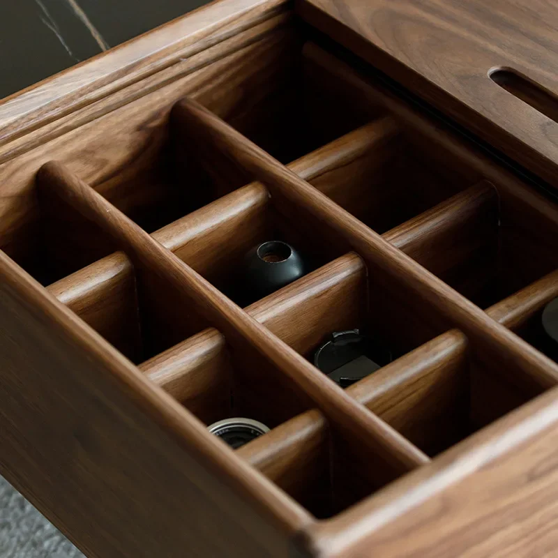 North American black walnut coffee table TV cabinet combination, Nordic modern simple living room small square