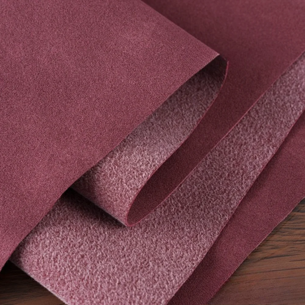 Solid Color Microfiber Nanofiber Leather Fabric for Frosted Breathable Tear Resistant Outerwear Vest Clothing Diy Sewing Cloth