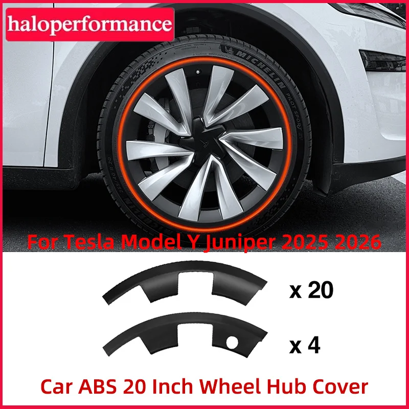 

For Tesla Model Y Juniper 20 inch Uberturbine Rim Hub Cap Patch Wheel Cover Protectors ABS Car Decals Car Exterior Accessories
