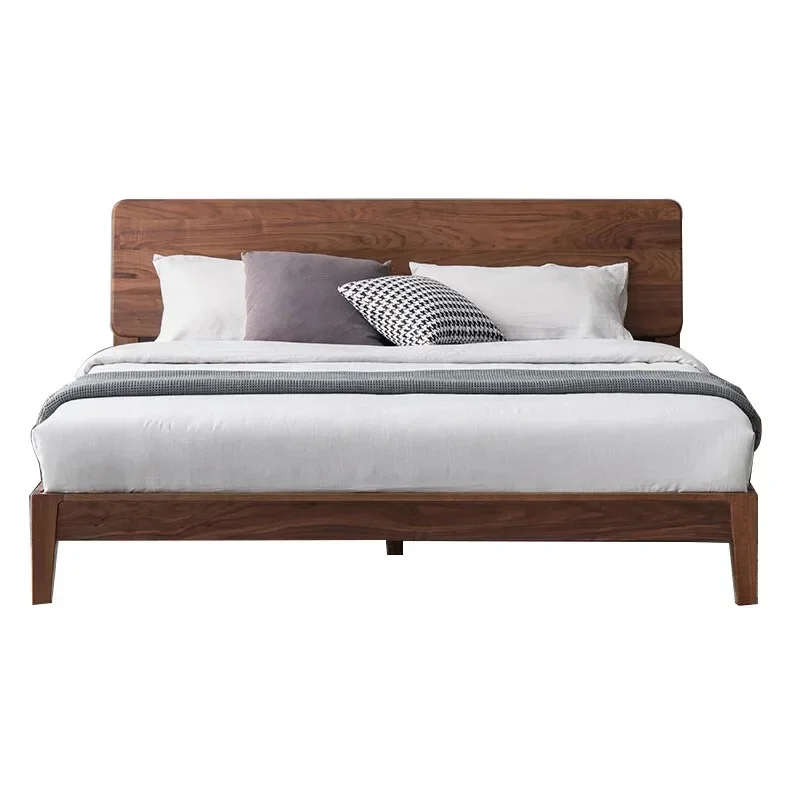 

Nordic simple solid wood black walnut double modern Japanese cherry wedding bed master bedroom 1.5/1 meters bed