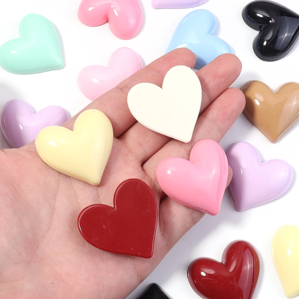 Body Jewelry Top - 10pcs Colorful Cute Heart Flat Back