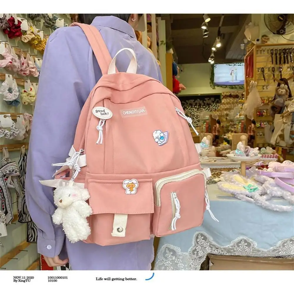Sac à dos Harajuku Kawaii pour femmes et adolescentes, sacs d\'école en nylon, sac à dos pour ordinateur portable de voyage, sac à dos étudiant à