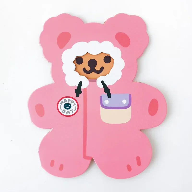 10pcs/Ins Wind Little Bear Greeting Card Blessing Message Card Girl Creative Cute Cartoon Handwritten Small Card