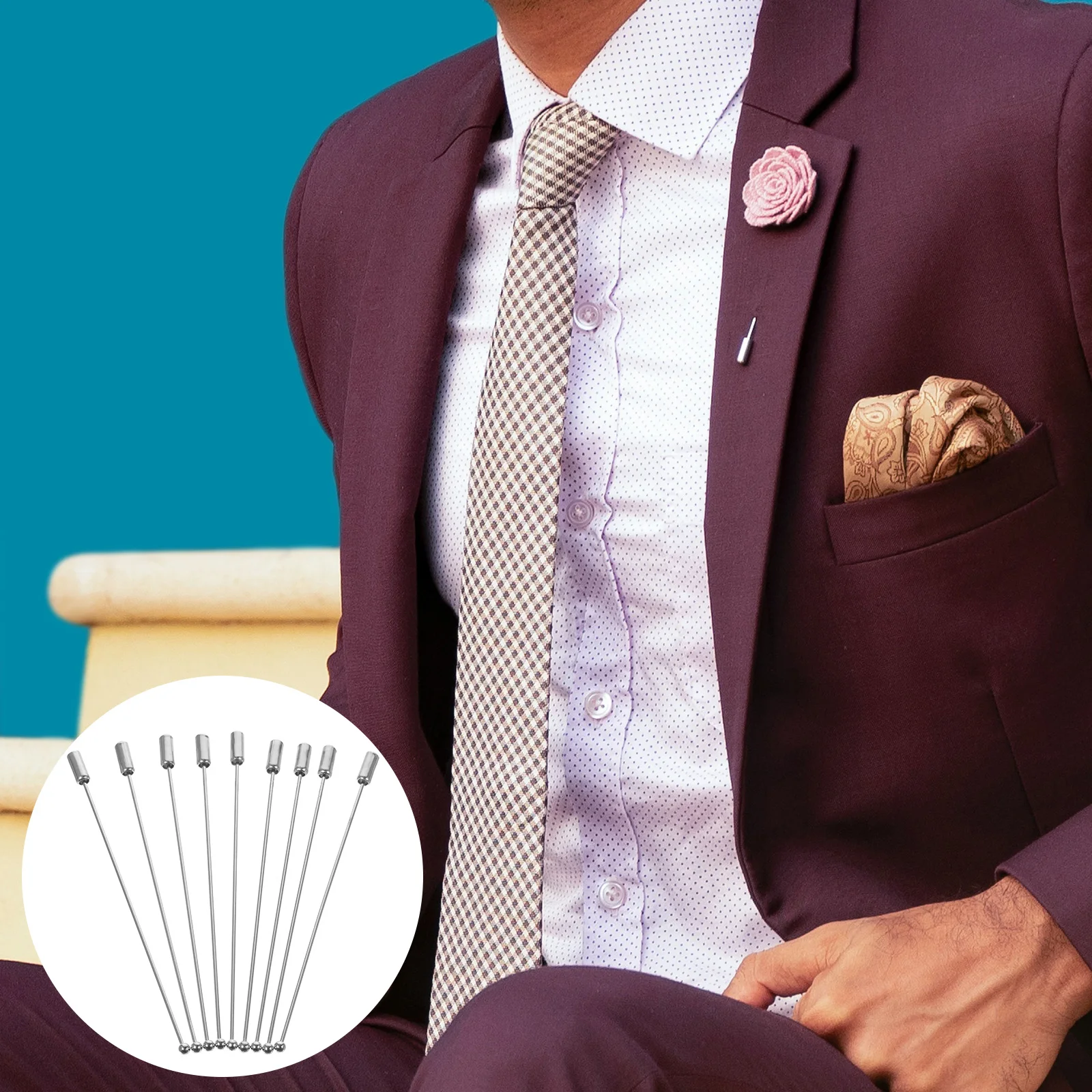 

20pcs 90Mm White K Brooch Pins Metal Ball Stick Simple Corsage Pin For Jewelry Making Diy Craft Costume Accessories Stick Pins