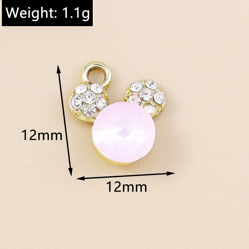 Leslie 10 Stück niedliche Tier-CZ-Kristall-Bär-Charms-Anhänger für Schmuckherstellung, DIY-Halskette, Ohrring, Armband, handgefertigtes Handwerk – Detail 2