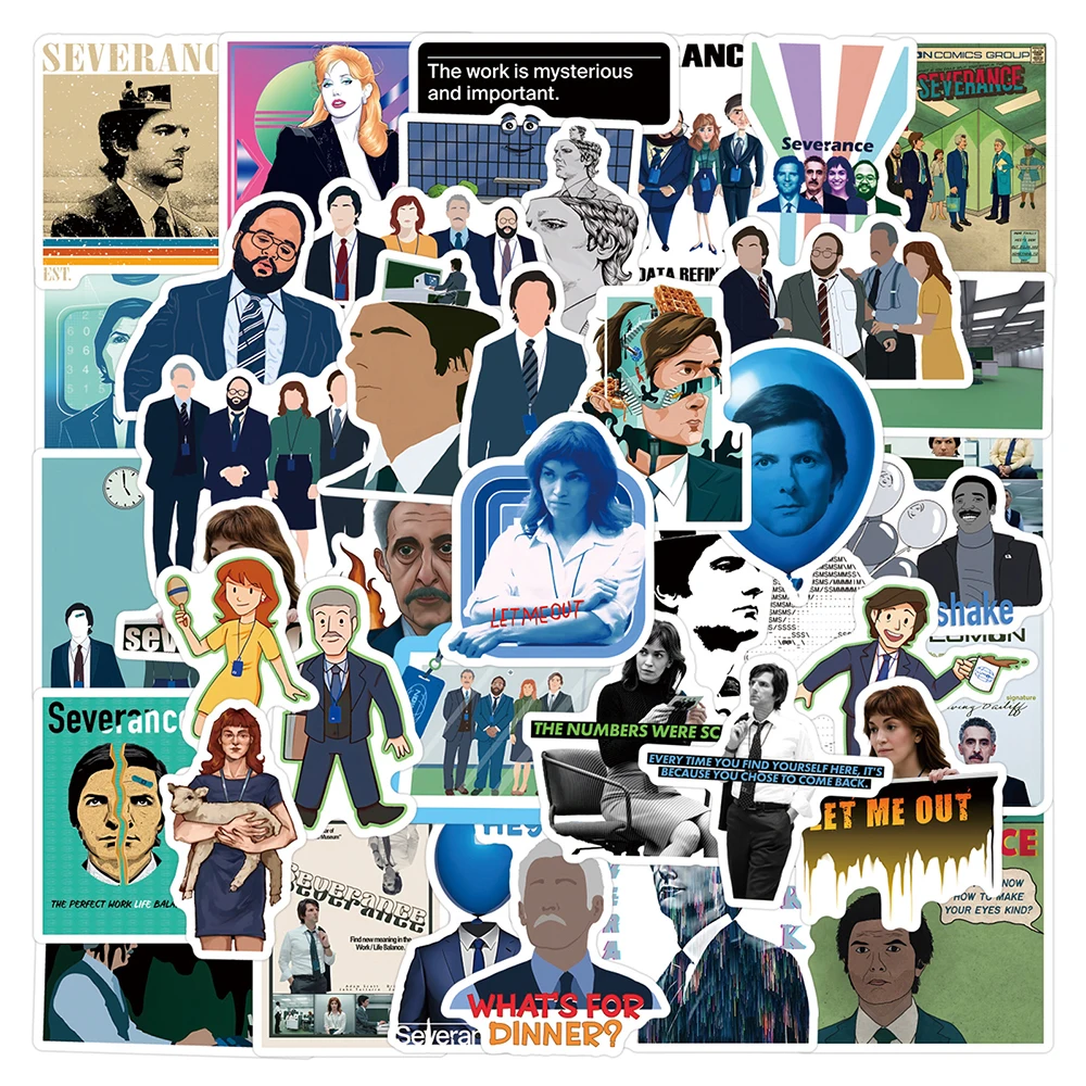 10/30/55pcs American Drama Severance Cartoon Stickers TV Series Graffiti Decal Toy DIY Computer Guitar Suitcase Kid Sticker Gift