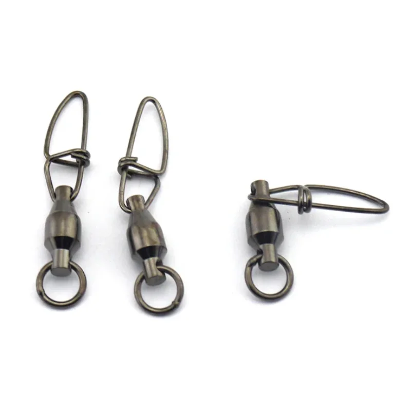 Ball Bearing Swivel with Insurance Snap Fishing Swivel with Snap Tackle for Fishing