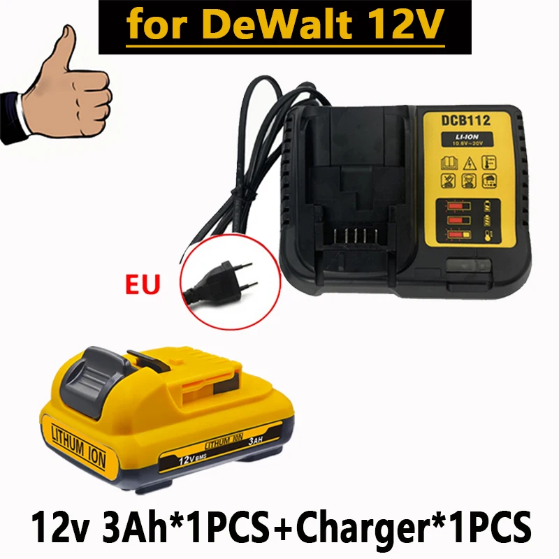 1-3Pack 12V Vervanging voor Dewalt DCB120 Lithium-ion Batterijen 12V 3.0Ah Batterij DCB125 DCB123 DCD710 Elektrisch gereedschap Batterij