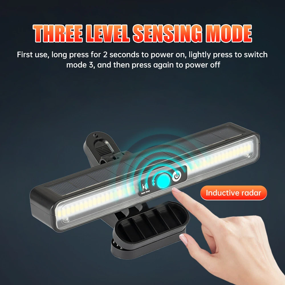Solar Human Body Induction Light Powerful Clip Outdoor Waterproof Solar Fence Light Portable 36LED Ultra Bright Emergency Light