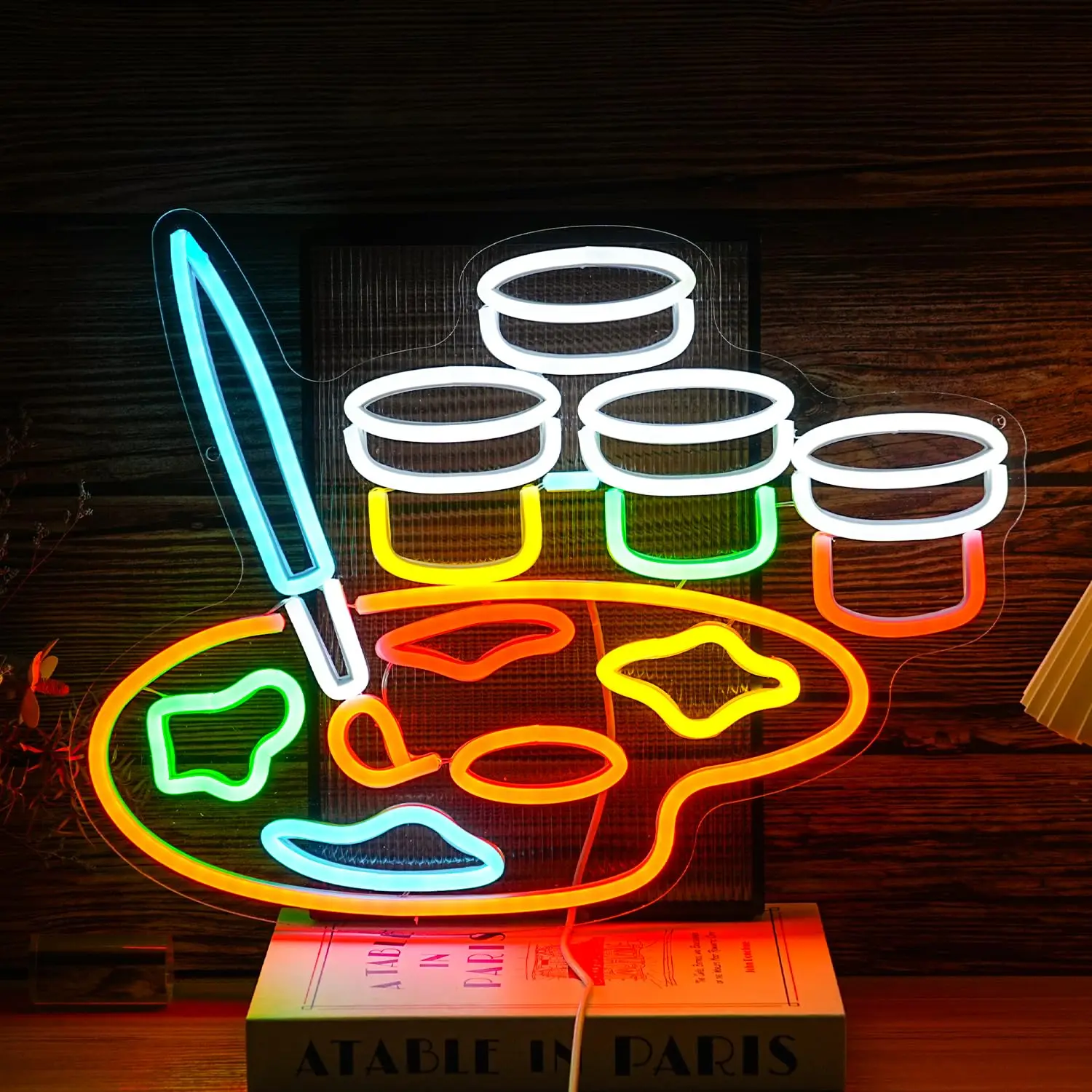 

Painting Disc Neon Signs USB Dimmable Neon Light for Studio Painting Classroom Drawing Room Children's Room Art Wall Decoration