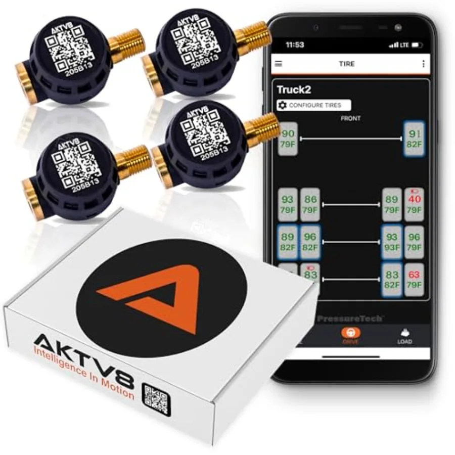 

PressureTech Wireless Tire Pressure Monitoring System - TPMS Sensors for Automobiles Motorcycles Powersport Vehicles RVs Traile