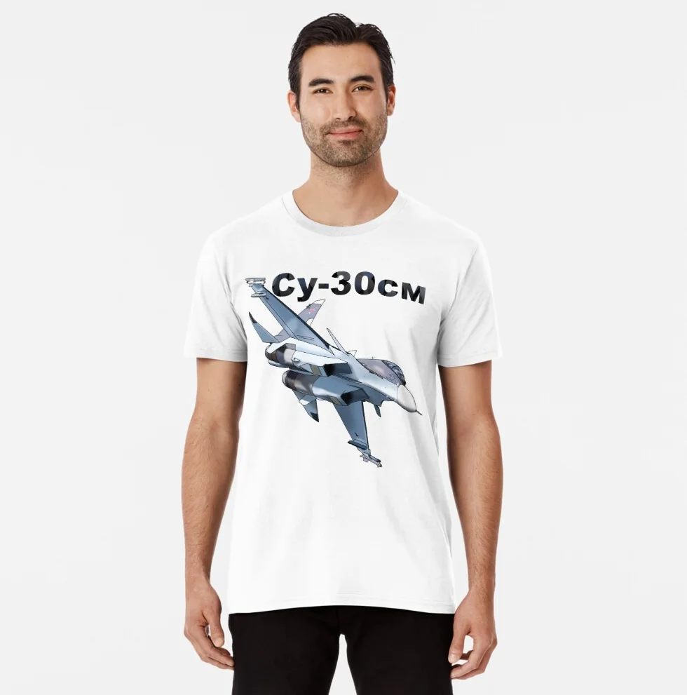 Russian Sukhoi Su-30SM Multirole Fighter Aircraft T Shirt. New 100% Cotton Short Sleeve O-Neck Casual Mens T-shirts Size S-3XL