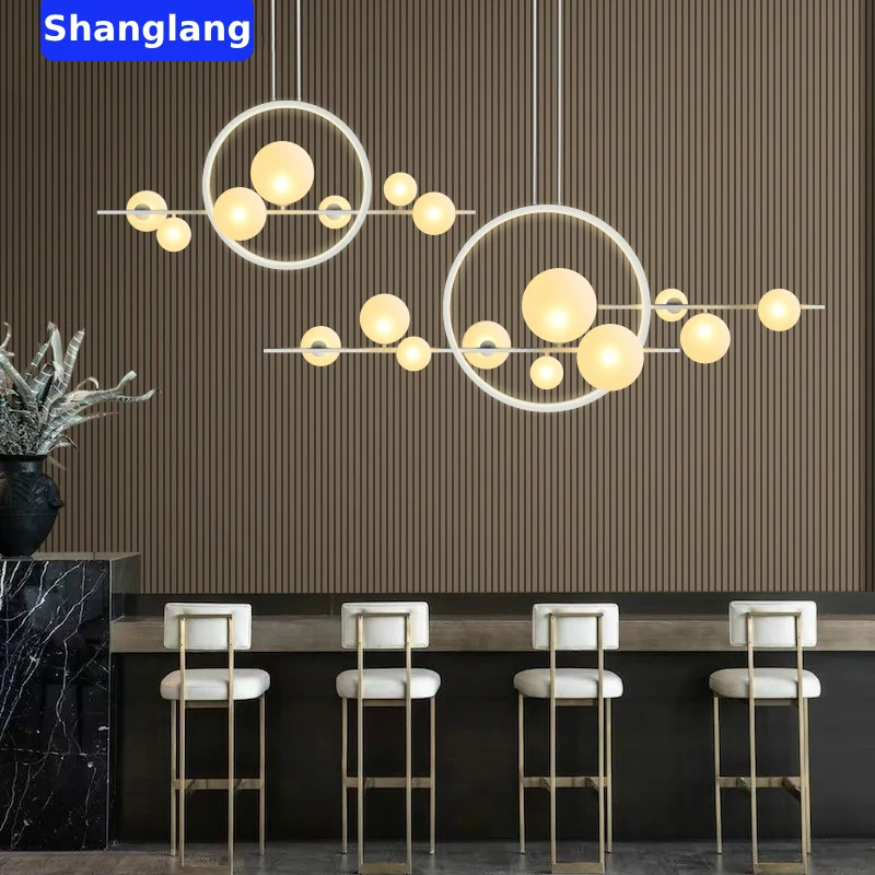 Modern LED Ceiling Novelty Glass Bubble Chandelier Nordic Dining Room Lamp Restaurant Lighting Kitchen Home Decor Hanging Lights