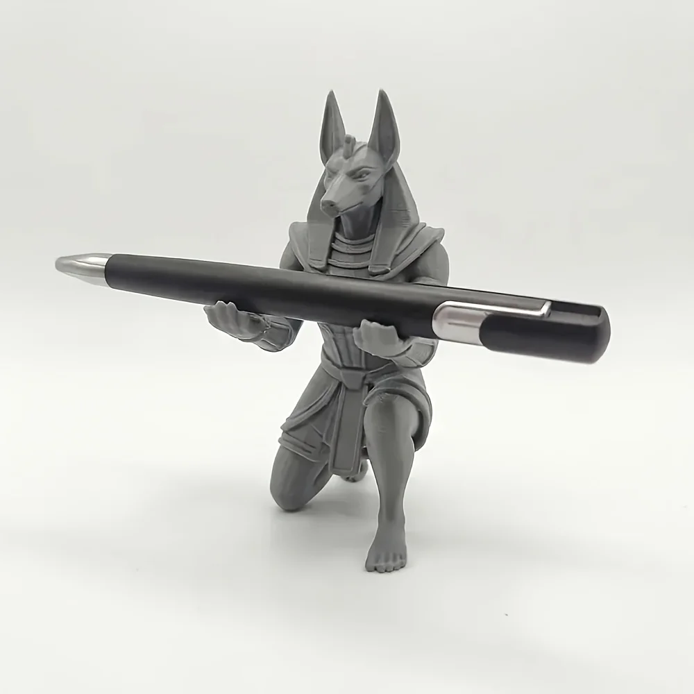 Ancient Figurine Pen Holder Kneeling Statue Desktop Stationery Storage Rack Creative Mythology Decor for Home Office Desk