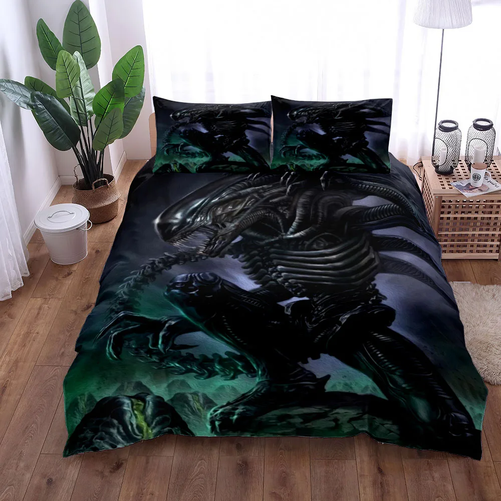 Imagem -04 - Aliens-horrible Duvet Cover Grupo Linho Rei Rainha Casal Completo Twin Cama de Solteiro