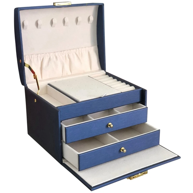 Women's Jewelry Box, 3-Layer Jewelry Storage Box And Perfect Gift For Wife, Portable Travel Jewelry Box