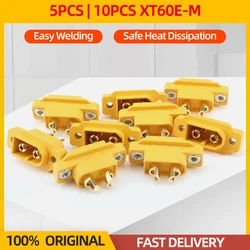5/10PCS Amass XT60E-M XT60E XT60 Male Plug Connector Gold Plated For RC FPV Aircraft Drone Helicopter Car Boat Battery Original