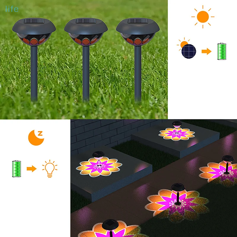 Solar Projection Lamp Outdoor Waterproof Garden Courtyard Lamp Landscape Ground Insertion Light Garden Decor Desktop Lawn Lights