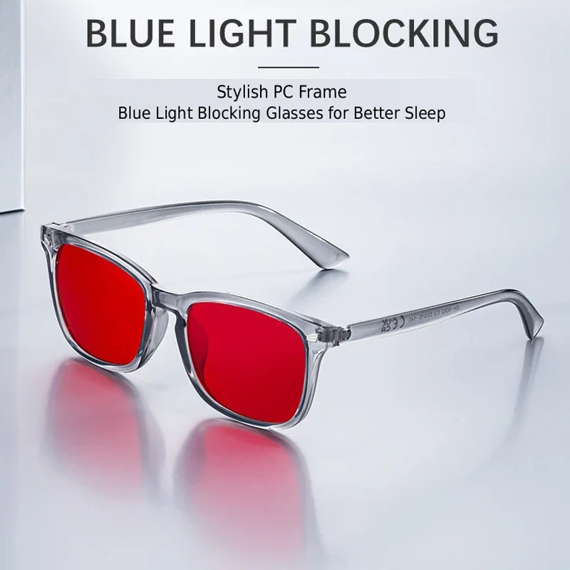 Kunkka Brand Blue Light Blocking Glasses Men Women Red Lenses Eliminate Eye Strain Glasses Anti Green Light Bluelight Eyewear