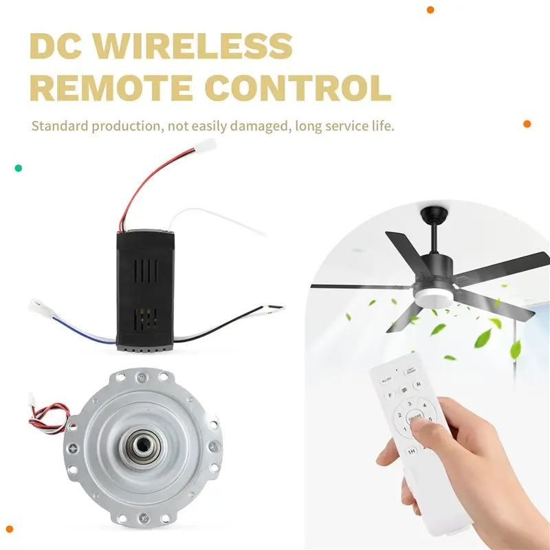 HOT!A72T Replacement Remote Control Kit For Universal Ceiling Fans DC24V 30W 6-Speed Timing Function Includes 7508 Motor