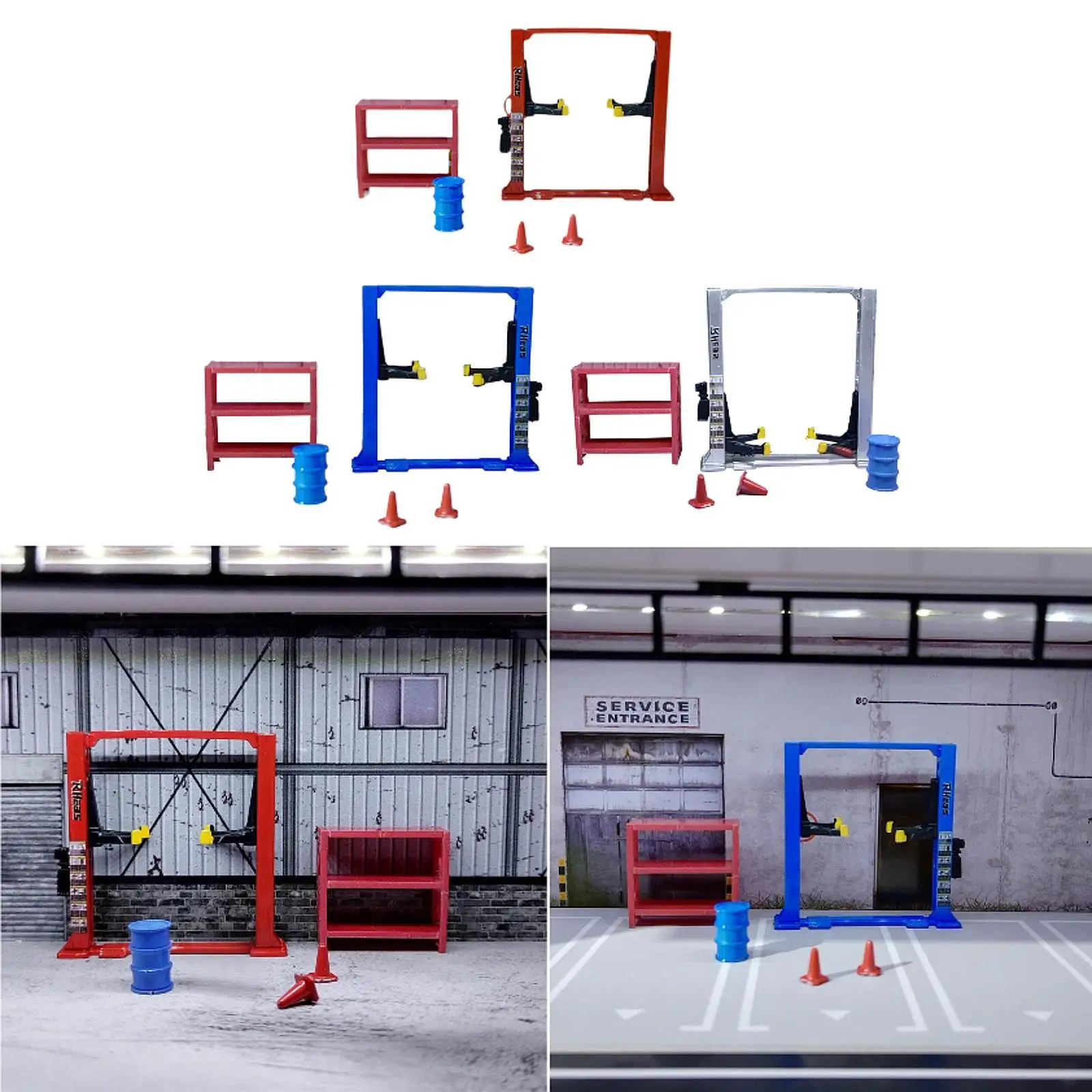

1/64 Diorama Garage Traffic Cones Architecture Model Container Miniature
