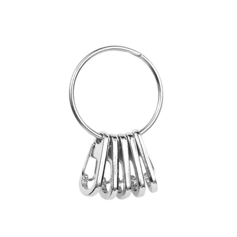 5pcs Alloy Mini Carabiner Black Silver Color Hanging Buckle Spring Snap For DIY Keychain Accessories Handmade Jewelry Supplies