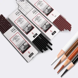 Professional Colour Charcoal Pencils Drawing Set White Colored Carbon Sketch Pencil for Sketching Shading Coloring Blending