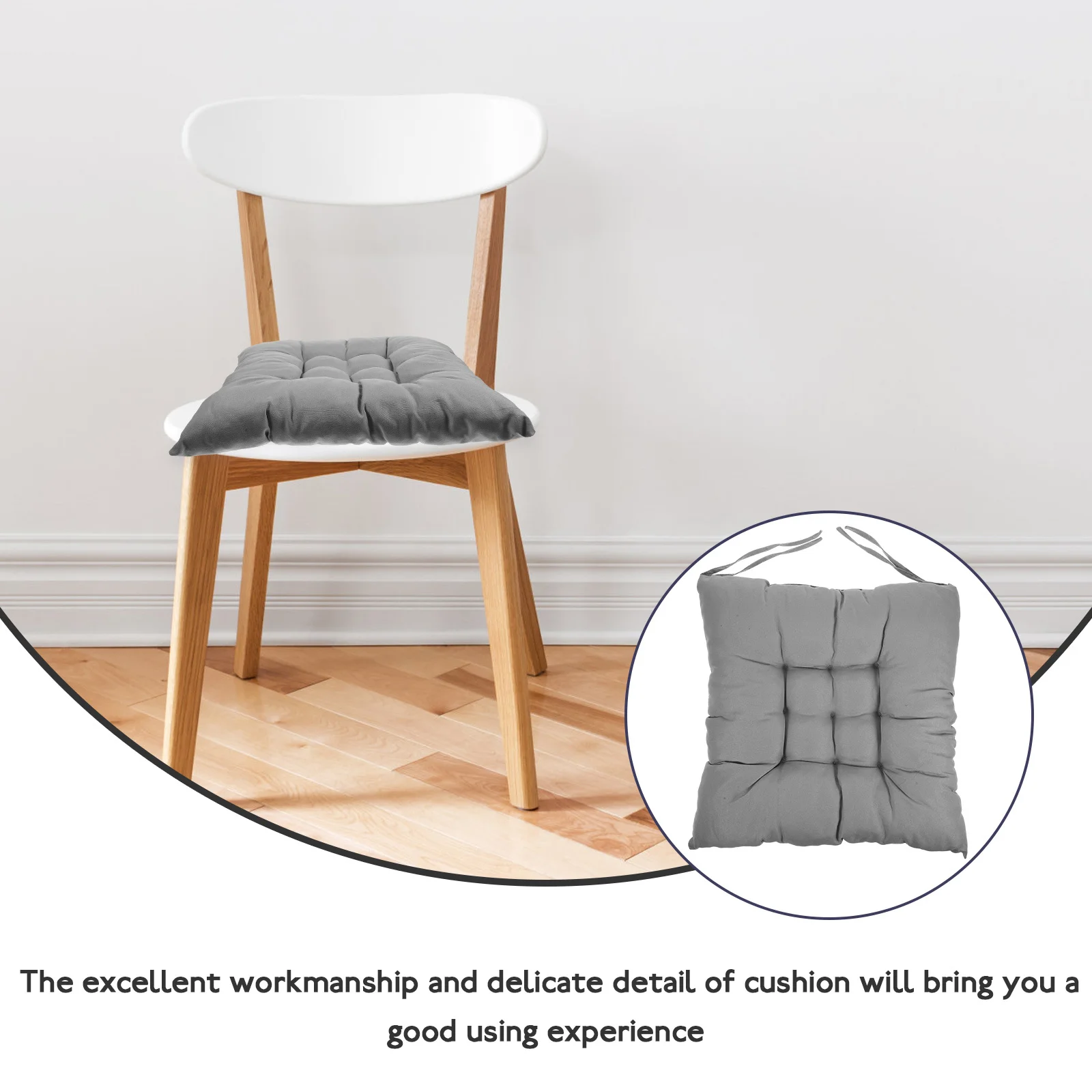 

Square Chair Seat Cushion Soft Comfortable Polyester Fiber Cushion for Office Dining Living Room Seat Pad Heat Retention Chair
