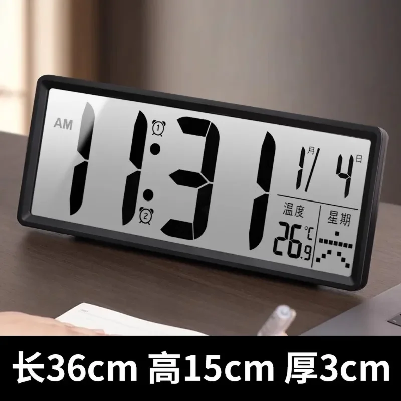 Smart electronic clock hanging on the wall Living room perpetual calendar wall clock Desktop display LED digital display desk
